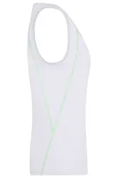 Ženska majica za trčanje JN493 white/bright-green XS-2