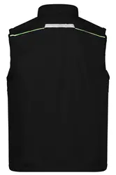Radni softshell prsluk JN852 black/lime-green XS-3