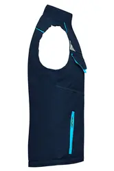 Radni softshell prsluk JN854 navy/turquoise XS-2