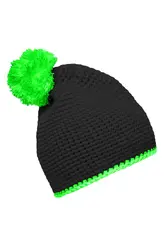 Pletena kapa MB7964 black/neon-green one size-6