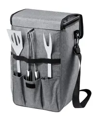 RPET Rashladna torba s BBQ priborom Gumbo AP722546 grey 250×380×200 mm-7