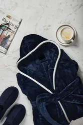 Luksuzni plišani ogrtač vel. S/M VINGA Louis V4950G navy-5