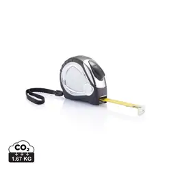 Promotivni kromirani metar s gumenom vezicom, 5m/19mm P113.40 black-5 Promotivni kromirani metar s gumenom vezicom, 5m/19mm P113.40 black-5