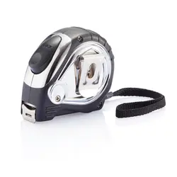 Promotivni kromirani metar s gumenom vezicom, 5m/19mm P113.40 black-2