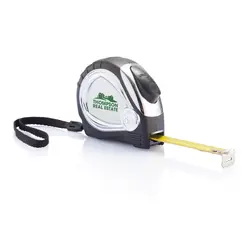 Promotivni kromirani metar s gumenom vezicom, 5m/19mm P113.40 black-3