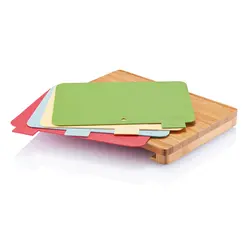 Daska za rezanje sa 4 kom higijenskih dasaka P261.21 brown-4