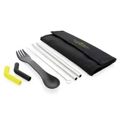 Set slamki i pribora za jelo u torbici Tierra P269.55 black-3
