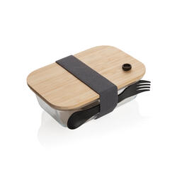 Staklena kutija za ručak s poklopcem od bambusa P269.56