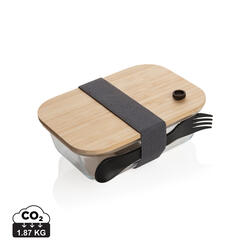 Staklena kutija za ručak s poklopcem od bambusa P269.56