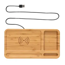 Stolni organizator od bambusa 10W bežični punjač P308.39 brown-4