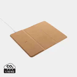 Podloga za miš od pluta i stalak za bežično punjenje od 10 W P308.51 brown-0