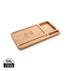 Stolni organizator od bambusa 5W bežični punjač P308.62 brown-11