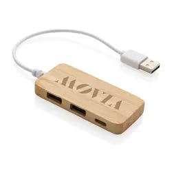 Type-C USB hub od bambusa P308.73 brown-3