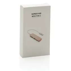 Type-C USB hub od bambusa P308.73 brown-7
