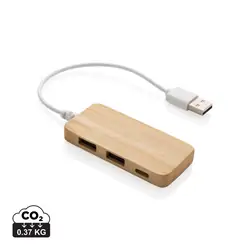 Type-C USB hub od bambusa P308.73 brown-8