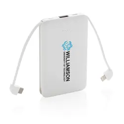 Power bank s integriranim kablovima 5.000 mAh džepni P322.08 white-3