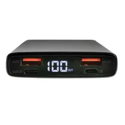 Aluminijski 18W 10.000 mAh PD punjač P322.24 black-5