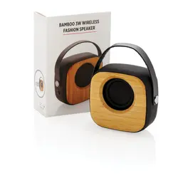 Modni bežični zvučnik od 3W od bambusa P328.58 black-8
