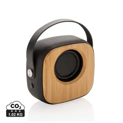 Modni bežični zvučnik od 3W od bambusa P328.58 black-0