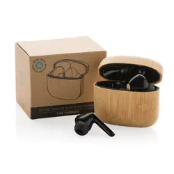TWS slušalice od RCS reciklirane plastike i bambusa P329.93 brown-6
