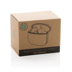 TWS slušalice od RCS reciklirane plastike i bambusa P329.93 brown-8