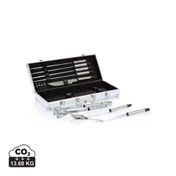 Set za roštilj od 12 komada u aluminijskoj kutiji P422.18 silver-8