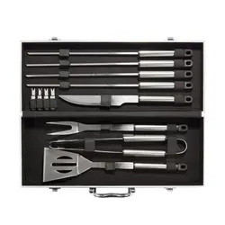 Set za roštilj od 12 komada u aluminijskoj kutiji P422.18 silver-4