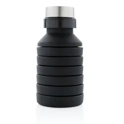 Sklopiva silikonska boca s poklopcem P432.62 black-5