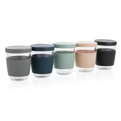 Čaša sa silikonskim poklopcem i navlakom, 360 ml Ukiyo P432.70 grey-6