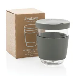 Čaša sa silikonskim poklopcem i navlakom, 360 ml Ukiyo P432.70 grey-8