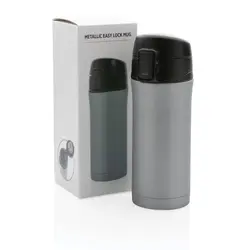 Metalna termo šalica s jednostavnim zaključavanjem P432.76 grey-11