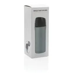 Metalna termo šalica s jednostavnim zaključavanjem P432.76 grey-12