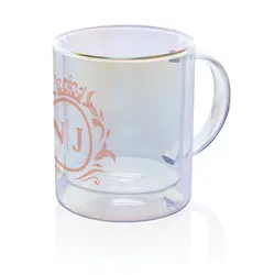 Šalica od galvaniziranog stakla s dvostrukom stijenkom Deluxe P433.11 transparent-3
