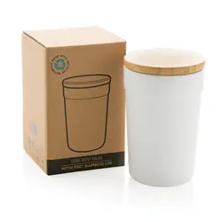 Šalica s poklopcem od FSC bambusa P433.29 white-7