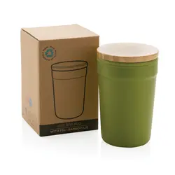 Šalica s poklopcem od FSC bambusa P433.29 green-11