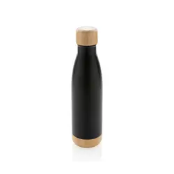Promotivna termosica s poklopcem i dnom od bambusa P436.79 black-1