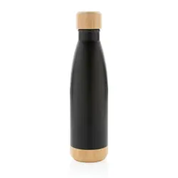 Promotivna termosica s poklopcem i dnom od bambusa P436.79 black-2
