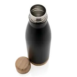 Promotivna termosica s poklopcem i dnom od bambusa P436.79 black-5