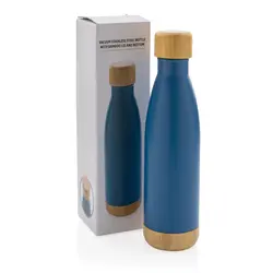 Promotivna termosica s poklopcem i dnom od bambusa P436.79 blue-9