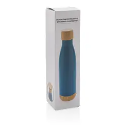 Promotivna termosica s poklopcem i dnom od bambusa P436.79 blue-10