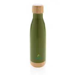 Promotivna termosica s poklopcem i dnom od bambusa P436.79 green-3