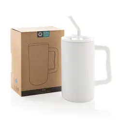 Termo šalica od recikliranog čelika 800 ml Cube RCS P437.31 white-13