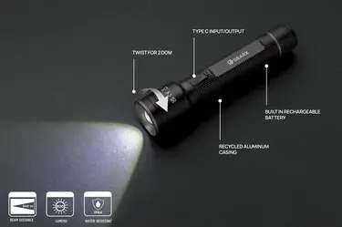 Velika punjiva USB svjetiljka Gear X RCS P513.92 black-12