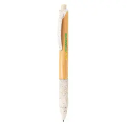 Olovka od bambusa i pšenične slame P610.53 white-3