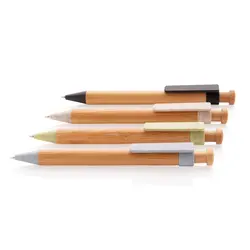 Kemijska olovka od bambusa sa klipsom od pšenične slame P610.54 black-5