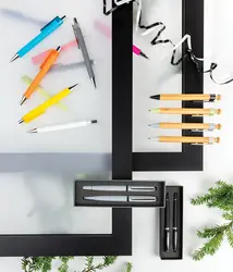 Kemijska olovka od bambusa sa klipsom od pšenične slame P610.54 black-7