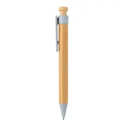 Kemijska olovka od bambusa sa klipsom od pšenične slame P610.54 blue-2
