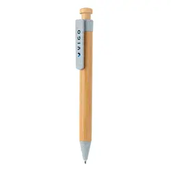 Kemijska olovka od bambusa sa klipsom od pšenične slame P610.54 blue-3