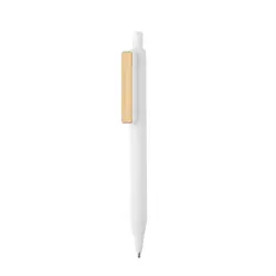 Kemijska olovka s klipsom od bambusa GRS RABS P611.08 white-1