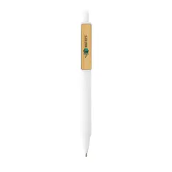 Kemijska olovka s klipsom od bambusa GRS RABS P611.08 white-3